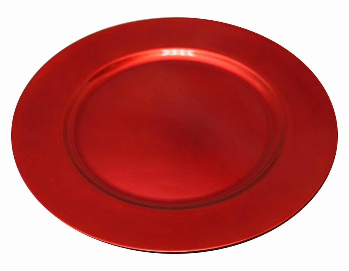 Platzteller Dekoteller Ø 33 cm rot Set exclusive Teller im Sparpack used look