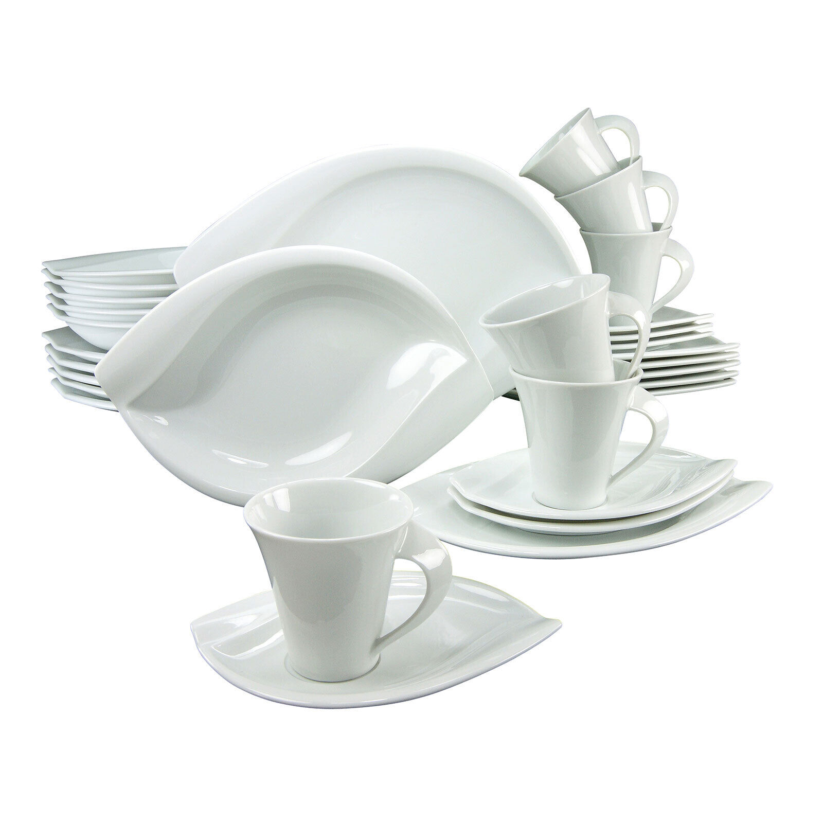 CreaTable ACACIA Geschirrset Tafelservice Kombiservice 30tlg Geschirrservice