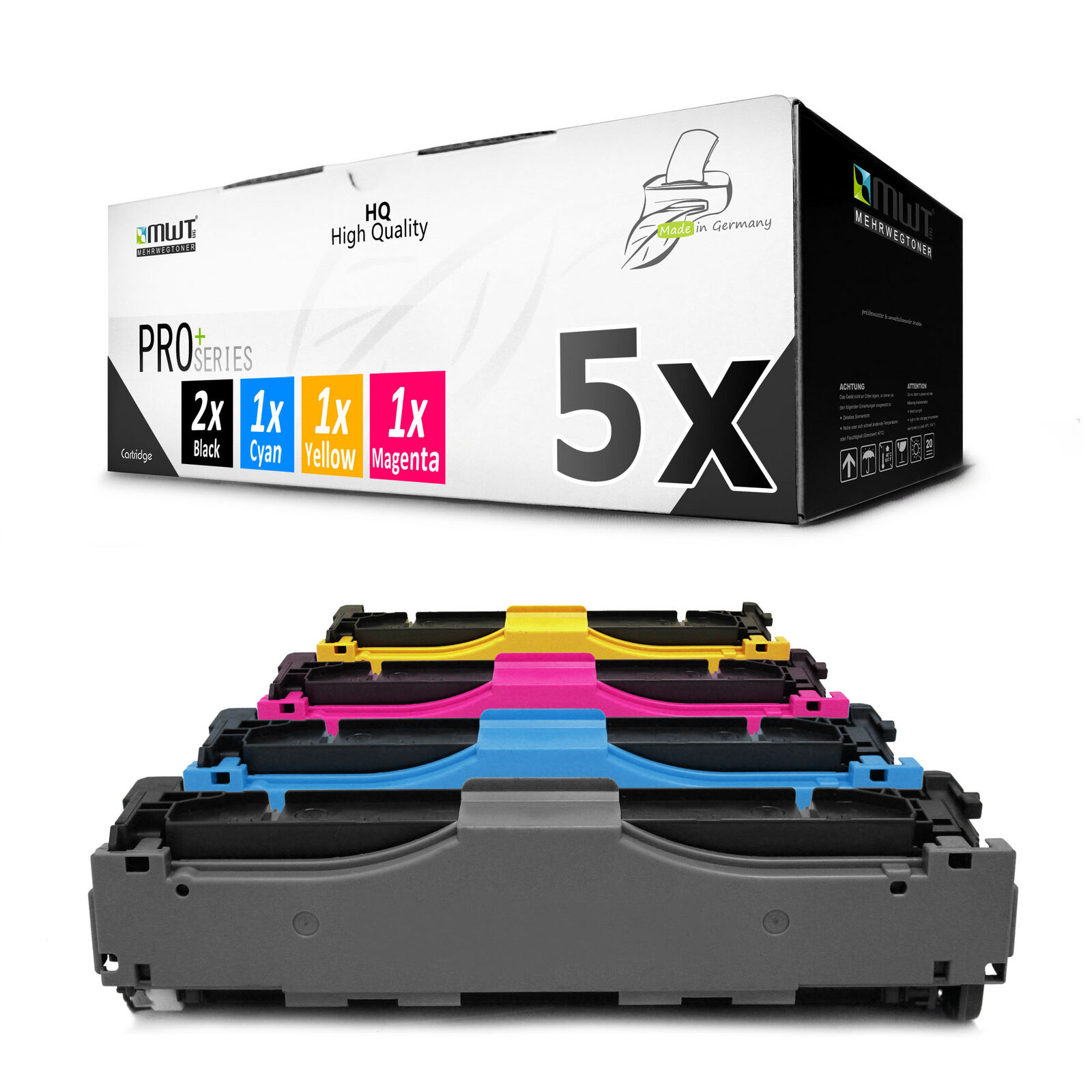 5x Toner für HP LaserJet Pro 400 color M 451 475 dw nw dn CE410X-13A CMYK