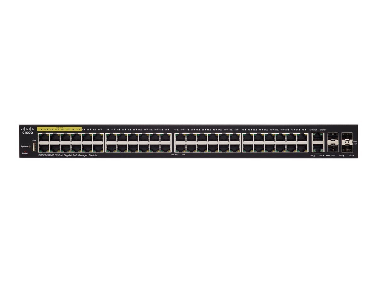 Cisco SG350-52MP-K9-UK Switch - 52 Anschlüsse - L3 - managed inkl VAT