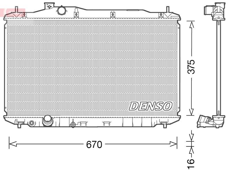 DENSO DRM40040 Kühler, Motorkühlung für HONDA