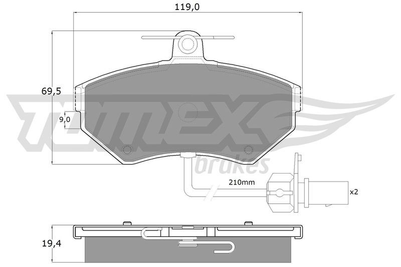 Tomex Brakes TX 13-121 Bremsbelagsatz, Scheibenbremse für AUDI VW