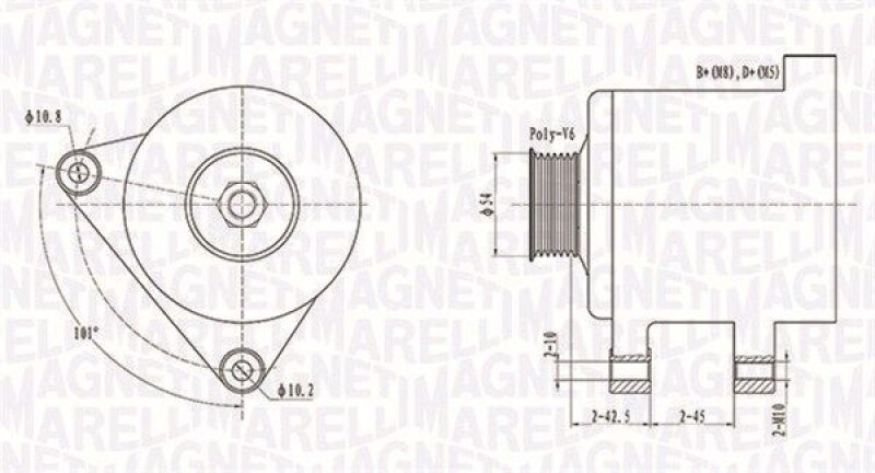 MAGNETI MARELLI Lichtmaschine Generator LiMa ohne Pfand 063731509010