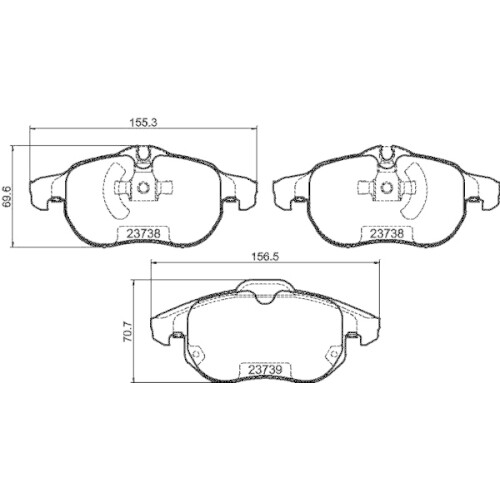 1x Bremsbelagsatz, Scheibenbremse HELLA 8DB 355 009-311 passend für FIAT OPEL