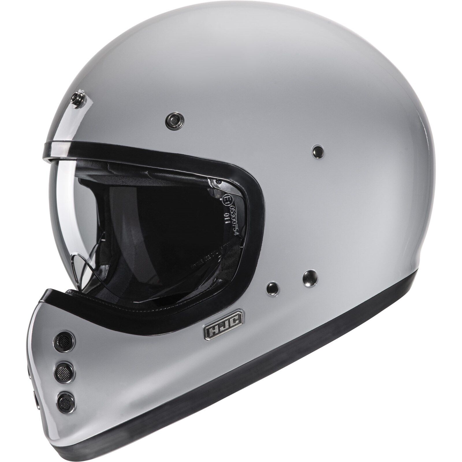 HJC V60 Solid Retro Motorradhelm Gr. XL Vintage 80er Jahre grau glanz