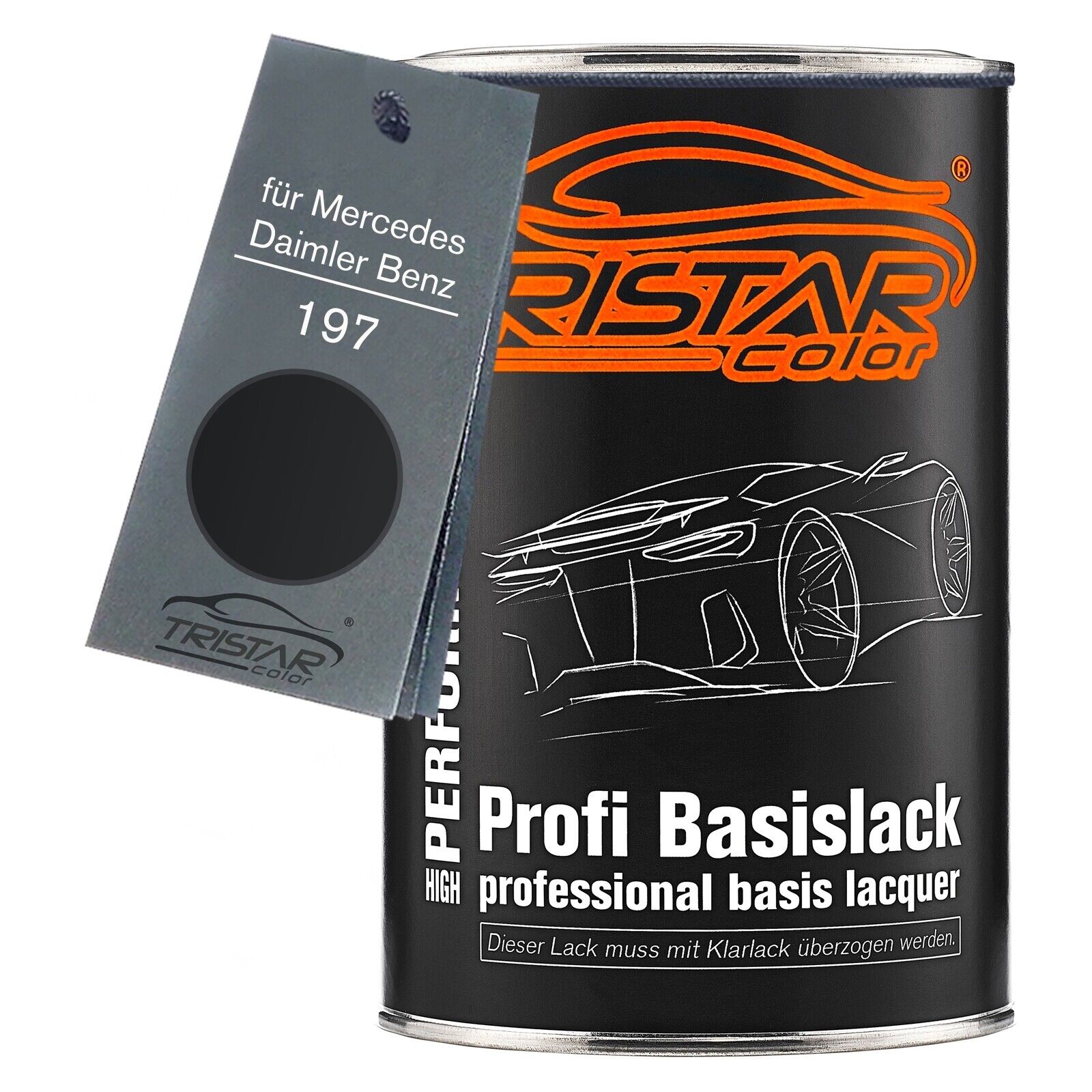 Autolack Dose für Mercedes Daimler Benz 197 Obsidianschwarz Metallic 1,0L