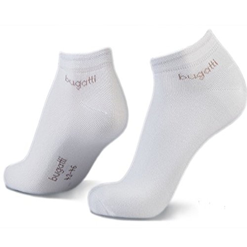 Bugatti Mens Sneaker Socks 3Er Pack 6765 660 White Weiß Strumpf Socke Füsslinge, Größe:39-42