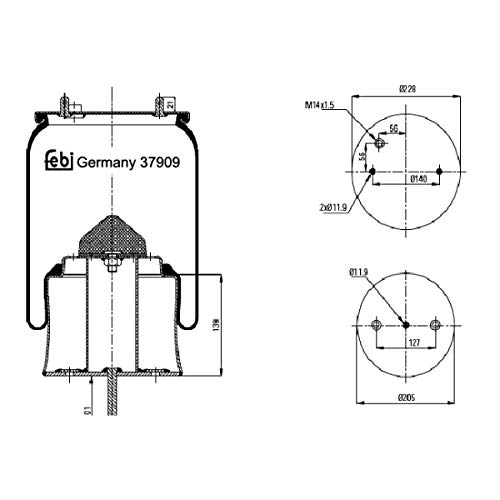 Febi Bilstein 37909 Luftfederbalg Mit Stahlkolben , 1 Stück