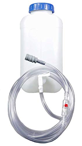 Fallwasserbehälter 10L Mit Auslaufhahn, Fließanzeiger Mit Filter, Schlauch (4M) Und Kupplung
