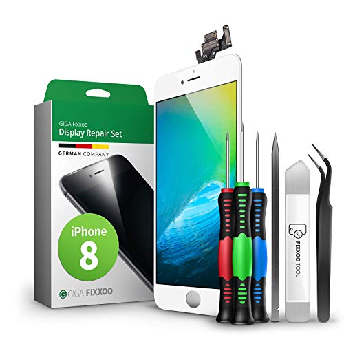 Giga Fixxoo® Iphone 8 Display Original [Inkl. Werkzeug-Kit] - Retina Lcd Glas Mit Touchscreen - Original Iphone Display Reparatur Set - Ersatzdisplay 