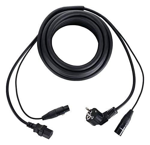 Pronomic Stage Euiecd-5 Hybridkabel Kaltgeräte/Dmx - 5 M Kombi-Kabel Für Stromversorgung Und Dmx-Signal - Zur Verbindung Von Dmx-Lichteffekten - Bis 6