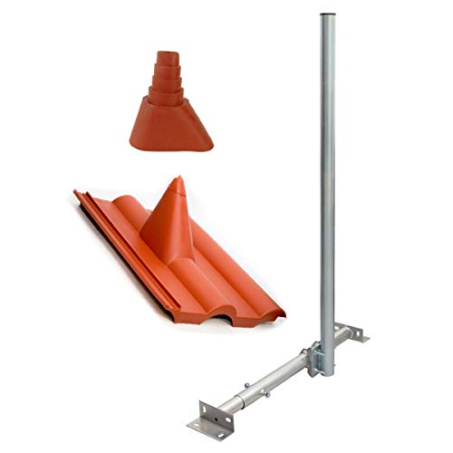 Premium X Basic X120-48 Sat Tv Dachsparrenhalter 120Cm Mast 48Mm Kabeldurchführung Sparrenhalterung Für Satellitenschüssel Satelliten-Antenne | Dachab