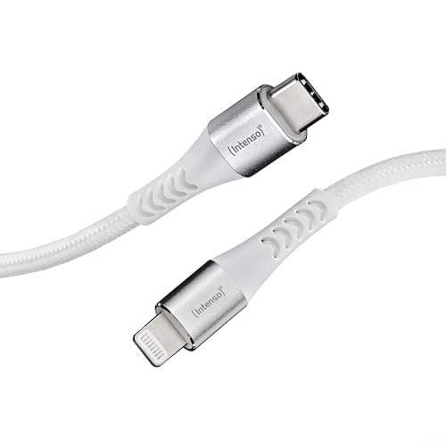 Intenso Usb-Cable C315L, Usb-C Auf Lightning Daten- Und Ladekabel, Mfi-Zertifiziert, Power Delivery Mit Bis Zu 60 Watt, Nylon, 1.5 Meter, Weiß