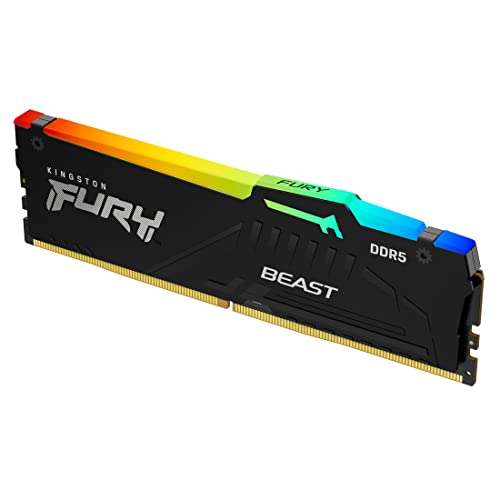 Kingston Fury Beast Schwarz Rgb 16Gb 5200Mt/S Ddr5 Cl36 Dimm Desktop Gaming Speicher Einzelnes Modul - Kf552C36Bbea-16