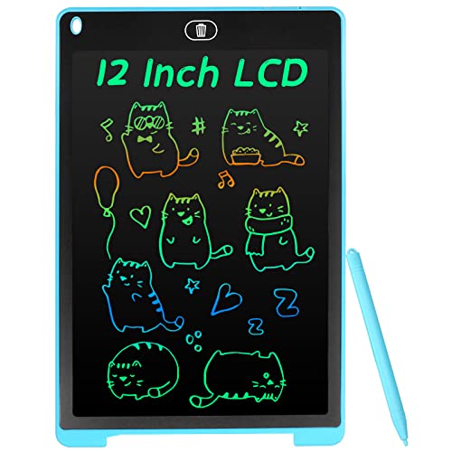 Coolzon Lcd Schreibtafel, 12 Zoll Bunte Bildschirm Schreibtablett Für Kinder Erwachsene, Löschbare Lcd-Zeichenbrett Elektronische Schreibtafel Tragbar