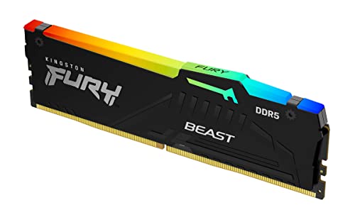 Kingston Fury Beast Schwarz Rgb 16Gb 5200Mt/S Ddr5 Cl40 Dimm Desktop Gaming Speicher Einzelnes Modul - Kf552C40Bba-16