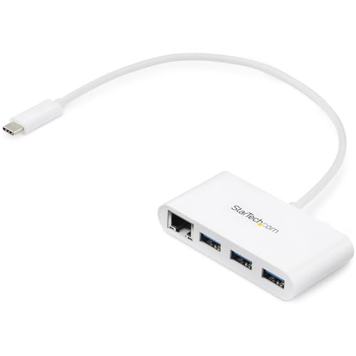 Startech.Com 3 Port Usb 3.0 Hub Plus Gigabit Ethernet - Usb-C - Weiß - Usb Hub With Gbe - Usb C Hub - Usb Typ-C Hub - Usb 3 Hub