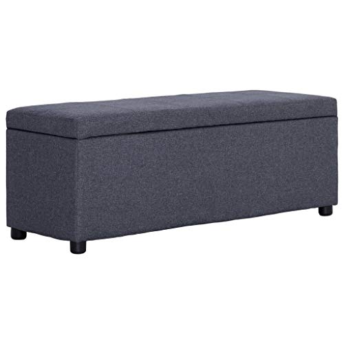 Vidaxl Bank Mit Staufach Sitzbank Sitzhocker Sitztruhe Flurbank Truhenbank Aufbewahrungsbox Truhe Spielzeugkiste Polsterbank 116Cm Dunkelgrau Polyeste