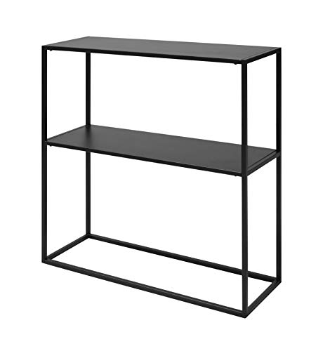 Ac Design Furniture Nino Konsolentisch Mit 1 Ablage, Industrieller Aus Metall, Schwarzer Beistelltisch, Industrielles Möbel, Wohnzimmermöbel, Flurmöbe