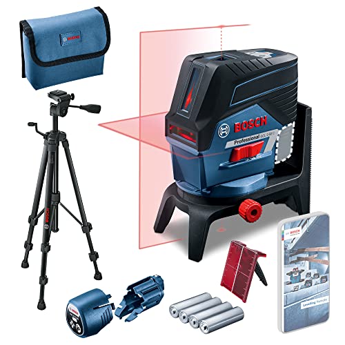 Bosch Professional Kreuzlinienlaser Gcl 2-50 C (Roter Laser, Innenbereich, Mit App-Funktion Und Halterung, Stativ Bt 150, Arbeitsbereich: Bis 20 M, 4X