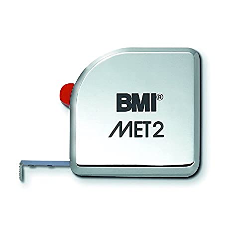 Bmi 490341210 Taschenbandmaß Met, Länge 3 M, Weisslackiertes Band,Ohne Clip