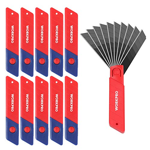 Workpro Cuttermesser Klingen 18Mm 100 Stück Für Profis, Gehärtet & Extrem Scharf Ersatzklingen Aus Sk5, Abbrechklingen Für Teppichmesser Cuttermesser 