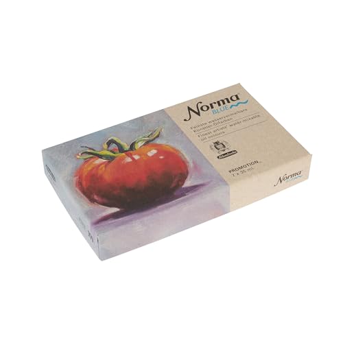 Schmincke - Norma® Blue, 71 751097, Daily Painting Set, Kartonset, 7 X 35 Ml, Höchstpigmentiert, Lichtecht, Feinste Wasservermalbare Künstler-Ölfarben
