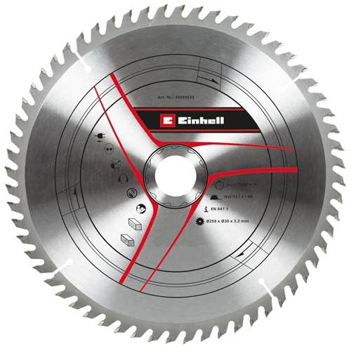 Original Einhell Kreissägeblatt 250X30 (Sägen-Zubehör, Ø 250 Mm, Aufnahme 30 Mm, 60 Zähne, Schnittbreite 3,2 Mm, Für Zug-Kapp-Gehrungssägen Und Tischk