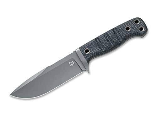Fox Knives Taschenmesser Fox Fx-103 Mb Black Jute M - Feststehendes Messer - Ideal Als Outdoormesser - Mit Lederscheide - Gesamtlänge: 23,1Cm