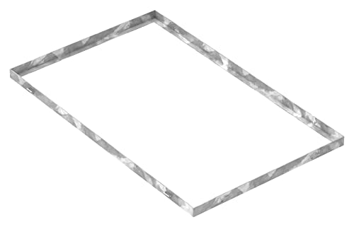 Fenau - Gitterrost-Zarge 500 X 800 X 28 Mm Für Rosthöhe Von 25 Mm, Verzinkt – Mit Aussparung Für Maueranker - Passend Für Baunorm-Rost: Fenau 490 X 79