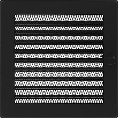 Kratki Lüftungsgitter Kamingitter 22Cm X 22Cm Schwarz Mit Jalousien