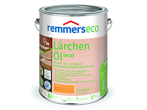 Remmers Lärchen-Öl [Eco], 5 Liter, Nachhaltiges Lärchenöl, Aussen Und Innen, Optimal Für Lärche Gartenmöbel Oder Lärche Holzterrassen, Ökologisch