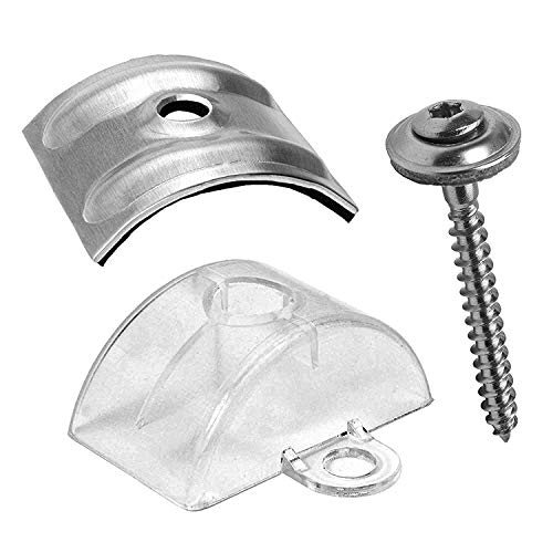 100 Stück Abstandhalter 76/18 Sinus + Kalotten Alu/Blank + Spenglerschrauben 4,5X55 Tx Dachbefestigung/Wellblech/Wellplatten