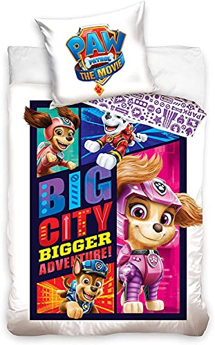 Bettwäsche-Set Paw Patrol, Bettbezug 135X200 Cm + 1 Kissenbezug 80X80 Cm, 100% Baumwolle