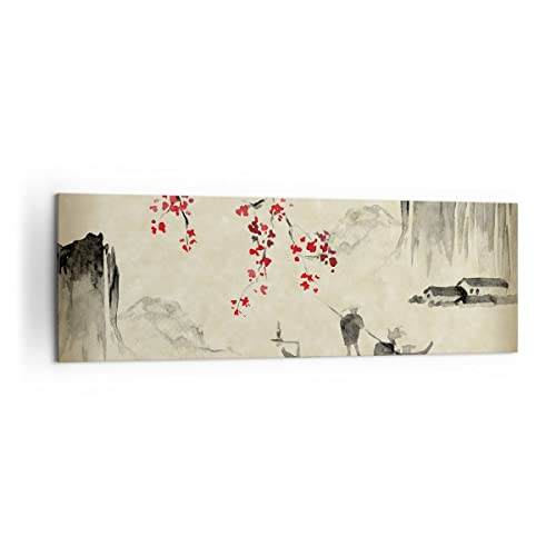 Panorama Bilder Auf Leinwand 160X50Cm Leinwandbild Blume Kirschen Japan Groß Xxl Wanddeko Bild Schlafzimmer Küche Wandbilder Dekoration Wohnzimmer Wal