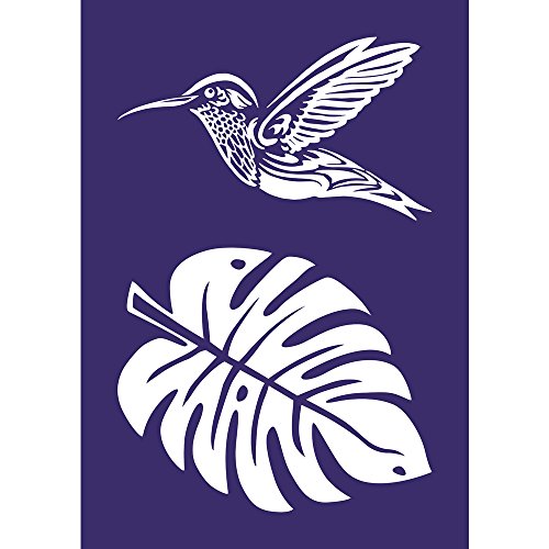 Rayher Schablone Motiv Kolibri, Din A4, Schablone Mit Rakel, Siebdruck-Schablone, Malschablone, Selbstklebend, 45088000