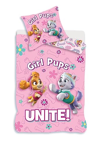 Paw Patrol Baby Bettwäsche-Set Rosa 100 X 135 Und 40 X 60 Cm