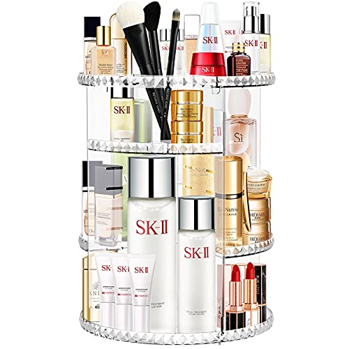 Withosent Make Up Organizer, 360° Drehbar Schminktisch Kosmetik, Parfüm Aufbewahrung,Skincare Beauty Schminke Kosmetikbox Zubehör Für Dresser Schlafzi