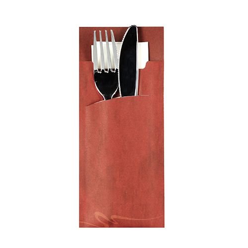 Papstar 520 Bestecktaschen 20 X 8,5Cm Bordeaux Inkl. 1 Serviette (85207)