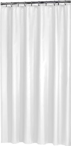Sealskin Madeira Textil Duschvorhang, Für Nischen Und Kleine Duschen, Wasserabweisend, Waschbar, Badezimmervorhang Aus 100% Polyester, Farbe: Weiß Uni