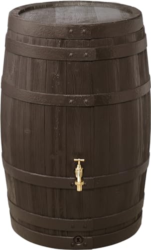 Graf Otto Regentonne Barrica (Wassertonne Mit 260 Liter Fassungsvermögen, Regenspeicher In Braun, Regenfass, Regenwassertonne) 212130