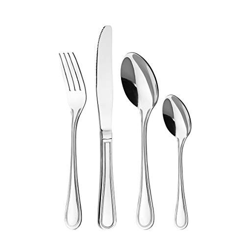 Otto Koning Frankfurt, Besteck Set 6 Personen, Essbesteck Set 24 Teilig, Besteck Edelstahl - Hochglanzpoliert - Ein Besteck Mit Klassischem Und Schlic