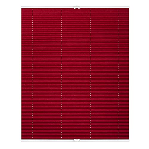 Lichtblick Plissee Klemmfix, Ohne Bohren, Verspannt, Lichtdurchlässig, Blickdicht, Uni, Mit Eleganter Crushed Optik Brombeer,50 Cm X 130 Cm (B X L)