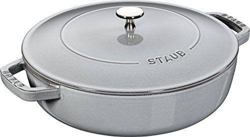 Staub Gusseisen Bräter, Chistera Tropfenstruktur Im Deckel, Rund 24 Cm, 2,5 L, Für Alle Herdarten Geeignet, Graphitgrau