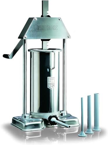 F. Dick Wurstfüller (Füllmenge 9 Liter, Wurstfüllmaschine Für Metzger / Fleischer / Hobbyköche / Bbq, Inkl. Füllrohre, Wurstmaschine Aus Edelstahl, Ei