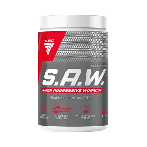 Trec Nutrition S.A.W 1Er Pack X 400G – Pumpenergänzung - Aminosäure - Arginin - Citrullin - Beta Alanin - Taurin - Traubenextrakte - Koffein – Kreatin