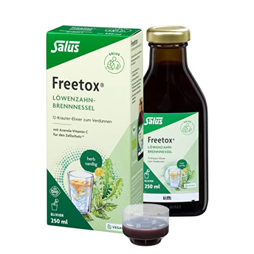 Salus – Freetox Löwenzahn-Brennnessel - 1X 250 Ml 12-Kräuter-Elixier Zum Verdünnen - Nahrungsergänzungsmittel Mit Vitamin C - Acerola-Vitamin C Für De