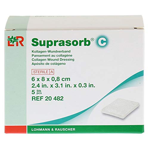 Suprasorb C Kollagen Wundverb.6X8X0,8Cm 20482, 5 St