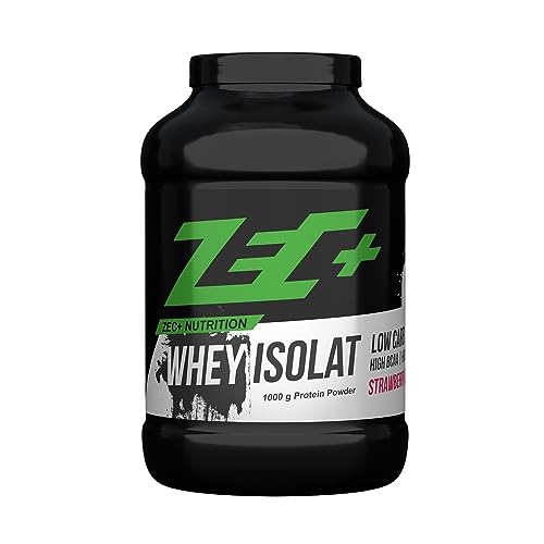 Zec+ Nutrition Whey Isolat – 1000 G, Erdbeere │ Fettarmes Eiweißpulver Aus Reinem Molkenprotein