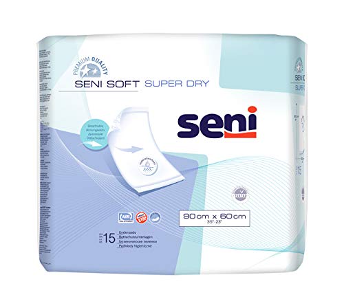 Seni Soft Super Dry 60X90 Cm 15Psc Krankenunterlagen/Bettschutzunterlagen (Bed Underpads)